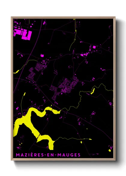 Une affiche de carte sur Mazières-en-Mauges