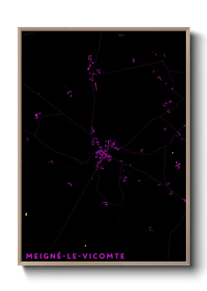 Une affiche de carte sur Meigné-le-Vicomte