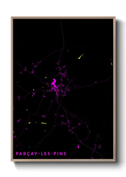 Une affiche de carte sur Parçay-les-Pins