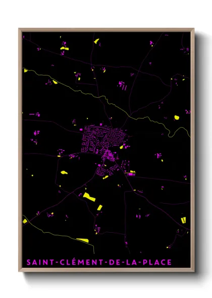 Une affiche de carte sur Saint-Clément-de-la-Place
