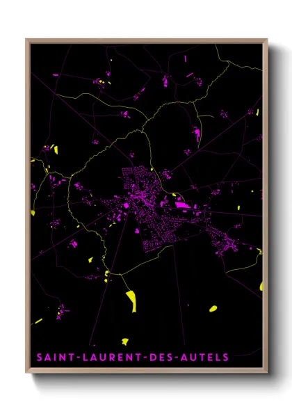 Une affiche de carte sur Saint-Laurent-des-Autels