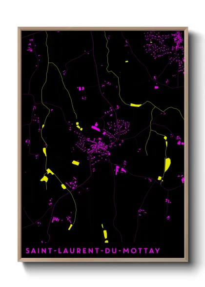 Une affiche de carte sur Saint-Laurent-du-Mottay
