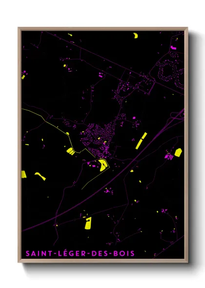 Une affiche de carte sur Saint-Léger-des-Bois