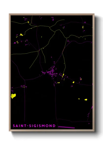 Une affiche de carte sur Saint-Sigismond