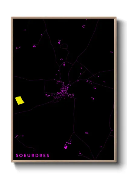 Une affiche de carte sur Soeurdres