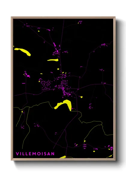 Une affiche de carte sur Villemoisan