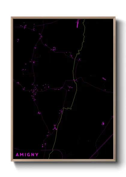 Une affiche de carte sur Amigny