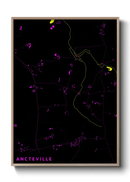 Une affiche de carte sur Ancteville