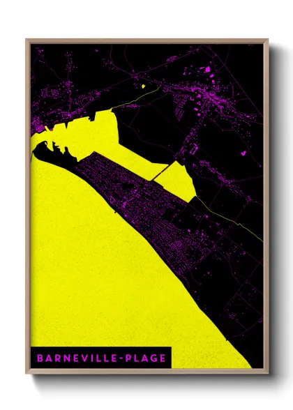 Une affiche de carte sur Barneville-Plage