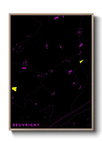 Une affiche de carte sur Beuvrigny