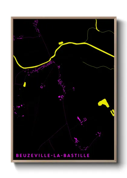 Une affiche de carte sur Beuzeville-la-Bastille