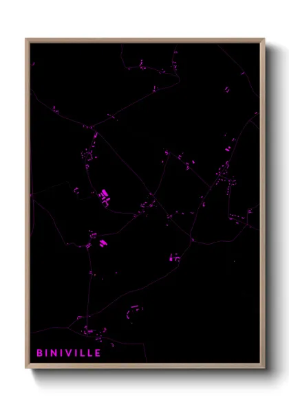 Une affiche de carte sur Biniville