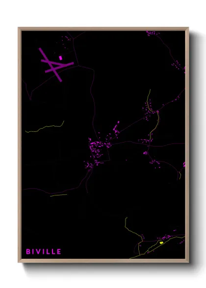 Une affiche de carte sur Biville