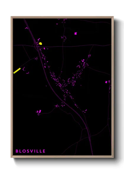 Une affiche de carte sur Blosville
