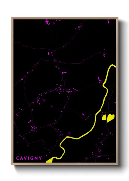 Une affiche de carte sur Cavigny