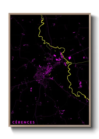 Une affiche de carte sur Cérences