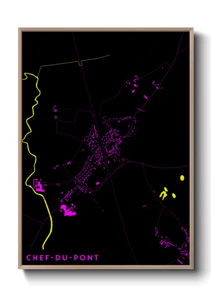 Une affiche de carte sur Chef-du-Pont