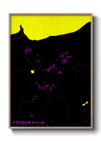 Une affiche de carte sur Cosqueville