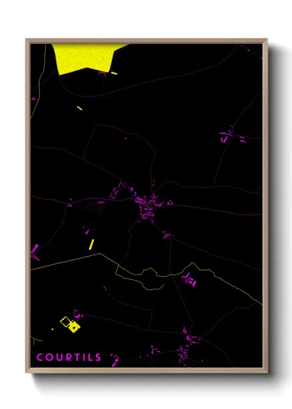 Une affiche de carte sur Courtils
