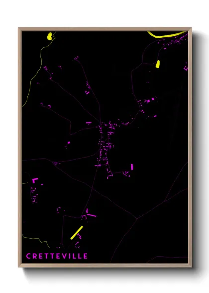 Une affiche de carte sur Cretteville