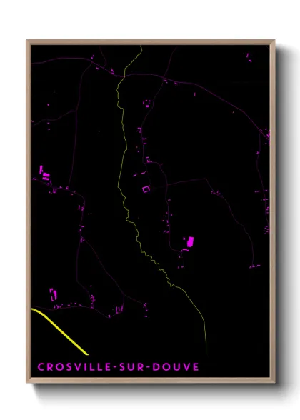 Une affiche de carte sur Crosville-sur-Douve