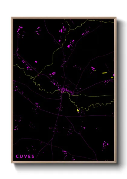 Une affiche de carte sur Cuves