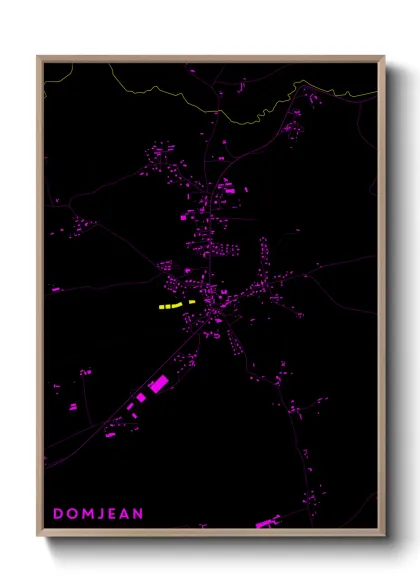 Une affiche de carte sur Domjean