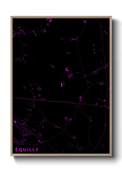 Une affiche de carte sur Équilly