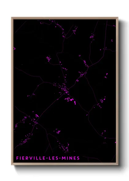 Une affiche de carte sur Fierville-les-Mines