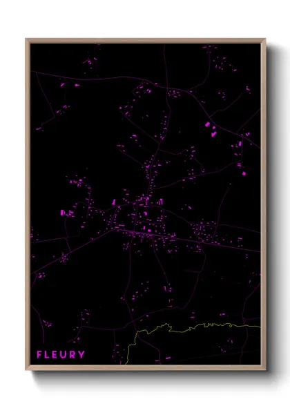 Une affiche de carte sur Fleury