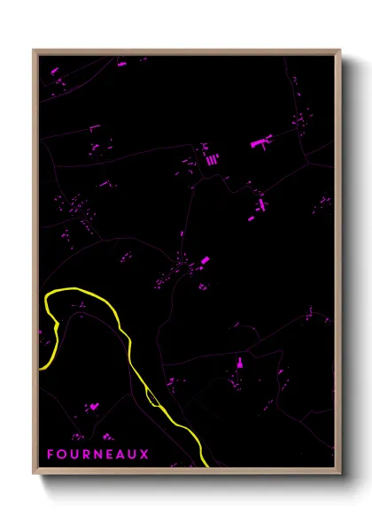 Une affiche de carte sur Fourneaux