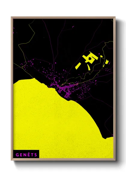 Une affiche de carte sur Genêts