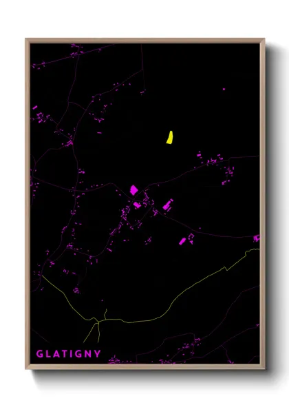 Une affiche de carte sur Glatigny