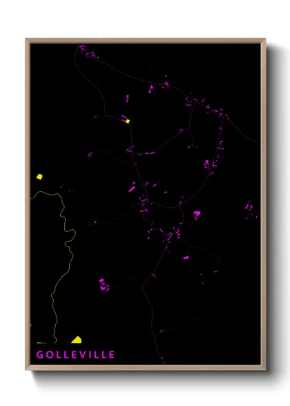 Une affiche de carte sur Golleville