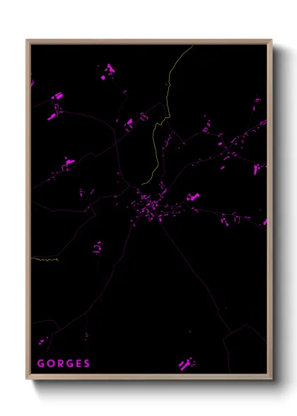 Une affiche de carte sur Gorges