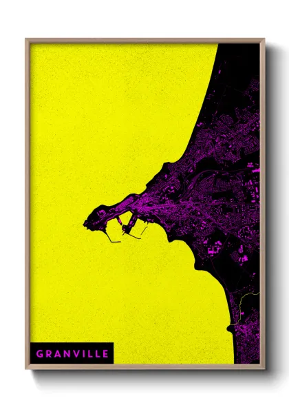 Une affiche de carte sur Granville