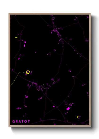 Une affiche de carte sur Gratot