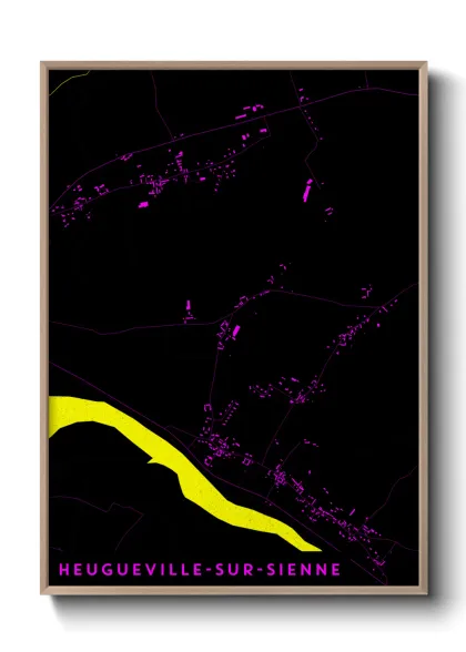 Une affiche de carte sur Heugueville-sur-Sienne