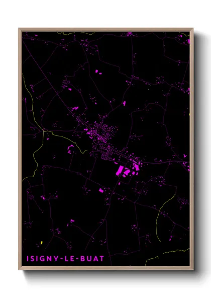 Une affiche de carte sur Isigny-le-Buat