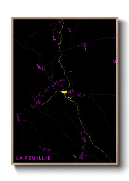 Une affiche de carte sur La Feuillie