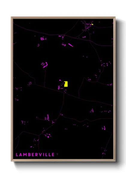 Une affiche de carte sur Lamberville