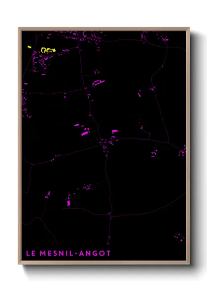 Une affiche de carte sur Le Mesnil-Angot