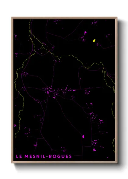 Une affiche de carte sur Le Mesnil-Rogues