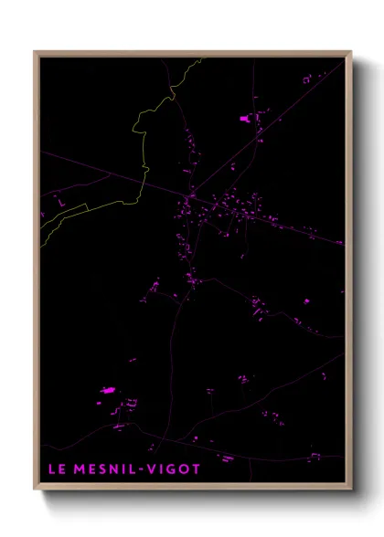 Une affiche de carte sur Le Mesnil-Vigot