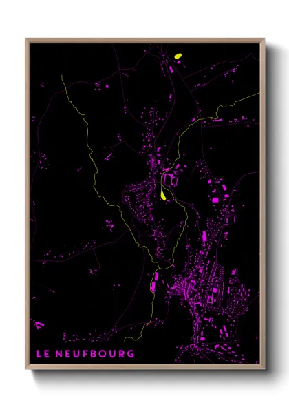 Une affiche de carte sur Le Neufbourg