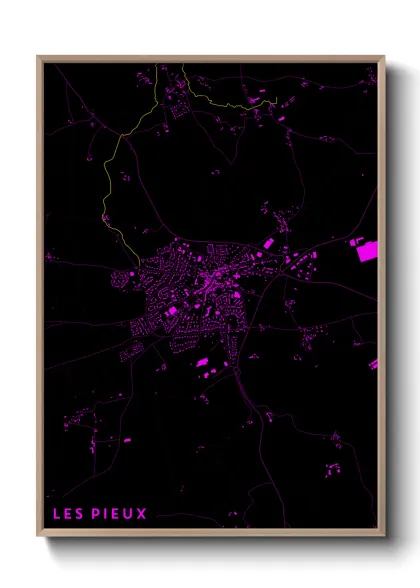 Une affiche de carte sur Les Pieux