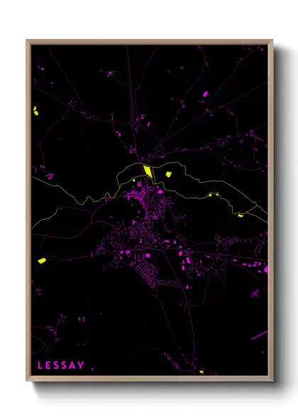 Une affiche de carte sur Lessay