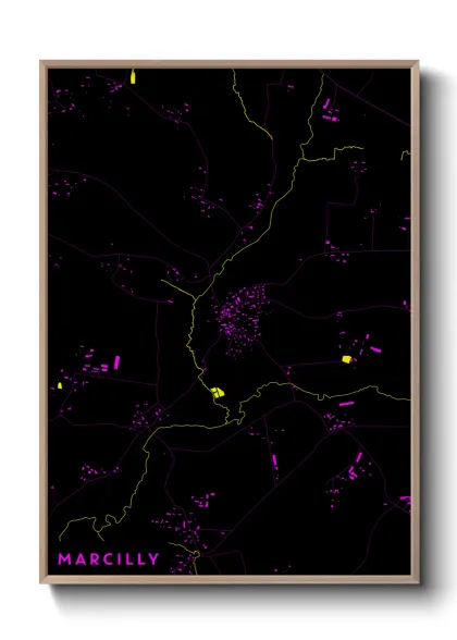 Une affiche de carte sur Marcilly