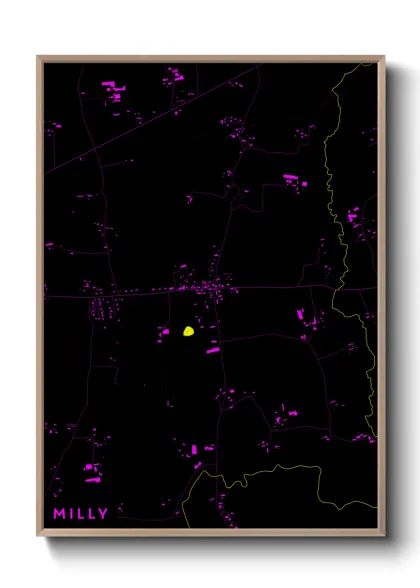 Une affiche de carte sur Milly