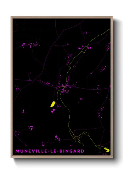 Une affiche de carte sur Muneville-le-Bingard